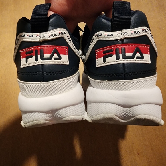 Fila Mens Navy Disruptor II Premium Repeat Low Top Sneaker Shoes US4.5 - Picture 3 of 9